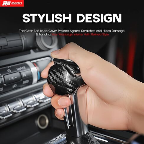 Bonbo for Mustang Auto Gear Shift Knob Cover Trim Interior Trim Accessories Compatible with Ford Mustang 2015-2024, Red in Kuwait