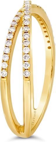 Levian 1/4 قيراط من الماس Criss Cross Ring للنساء - فرقة ذهبية صفراء 14K لها - 0.25 CTTW Round Vanilla Diamond - ذكرى زفاف الذكرى السنوية الحجم من 6 إلى 8 in Saudi Arabia
