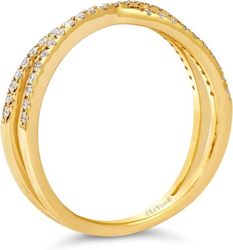 Levian 1/4 قيراط من الماس Criss Cross Ring للنساء - فرقة ذهبية صفراء 14K لها - 0.25 CTTW Round Vanilla Diamond - ذكرى زفاف الذكرى السنوية الحجم من 6 إلى 8 in Saudi Arabia