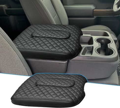 Center Console Cover Compatible with Chevy Silverado/GMC Sierra 2019-2021 2022 2023 2024 2025, Jump Seat Console Armrest Protective Cover, Black in Kuwait