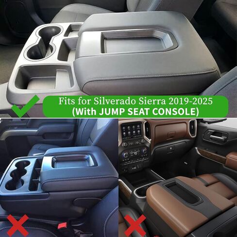 Center Console Cover Compatible with Chevy Silverado/GMC Sierra 2019-2021 2022 2023 2024 2025, Jump Seat Console Armrest Protective Cover, Black in Kuwait