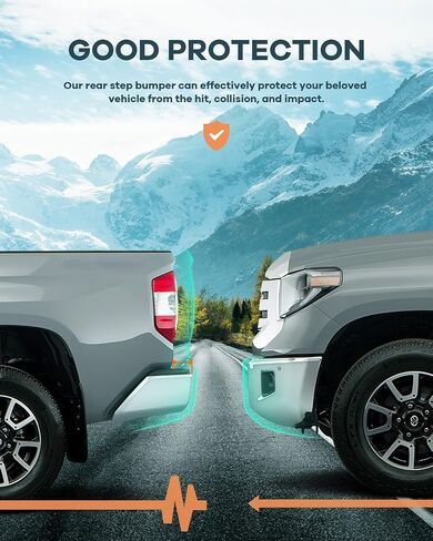 Findauto خطوة خلفية المصد مناسبة للفترة 2009-2010 ل Dodge RAM 1500،2011-2018 لـ RAM 1500،2019 لـ RAM 1500 Classic Back Pumper يأتي مع ثقوب مستشعر وقوف السيارات مع العادم المزدوج in Saudi Arabia