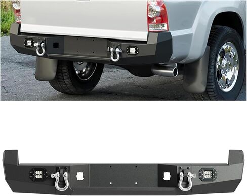 كوجيم المصد الخلفي متوافق مع 2005-2015 تويوتا تاكوما مع ضوء LED ، لوحة الترخيص ، D-Rings Pickup Truck Off-Road Steel in Saudi Arabia