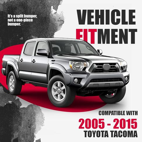 كوجيم المصد الخلفي متوافق مع 2005-2015 تويوتا تاكوما مع ضوء LED ، لوحة الترخيص ، D-Rings Pickup Truck Off-Road Steel in Saudi Arabia