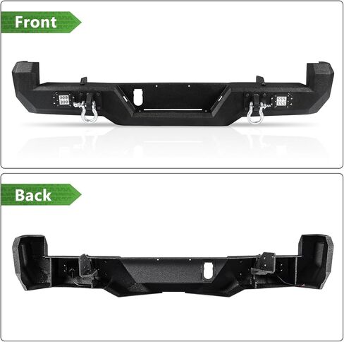 Off Road Rear Bumper Fit for Toyota Tacoma 2016-2023 Full Width Steel Rear Bumper for 3rd Gen Tacoma with 2 Lights 2 D-rings in Kuwait
