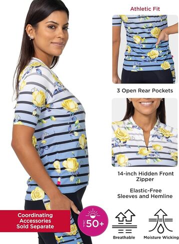 Terry Soleil Short Sleeve Bike Jersey, Women's UPF 50+ Sun Protection, Athletic Fit, Cycling Top in Saudi Arabia