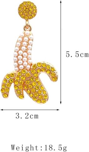 Dreuyet 2 Pairs Banana Earrings for Women 3D Lifelike Cute Imitate Food Banana Huggies Hoop Summer Fruit Theme Earrings Banana Lovers BFF Gift Beach Holiday Birthday Party Jewelry in Saudi Arabia