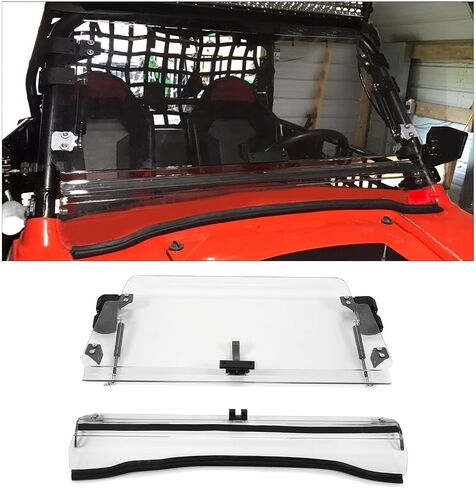 Kuafu 2-in-1 Flip Windshield متوافق مع 2008-2023 Polaris RZR 570 /570 S /800/4 800 /S 800 /XP 900 /XP 4 900 SPRING GAS SPRING-CLEAR in Saudi Arabia