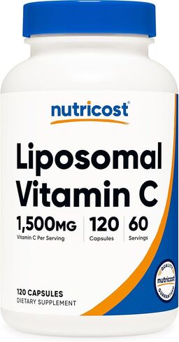 Nutricost Liposomal Vitamin C (1500mg) 120 Vegan Capsules - GMO-Free, Gluten-Free, 60 Servings in Saudi Arabia