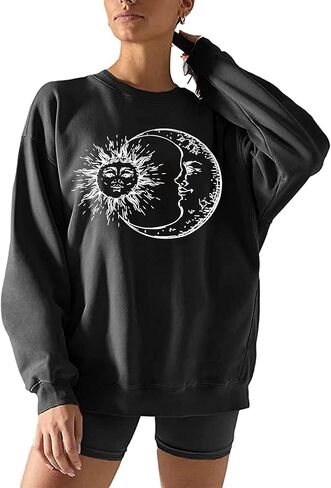 Remidoo Womens Color Block Long Sleeve Oversized Sweatshirt Loose Pullover Top Black Small in Saudi Arabia
