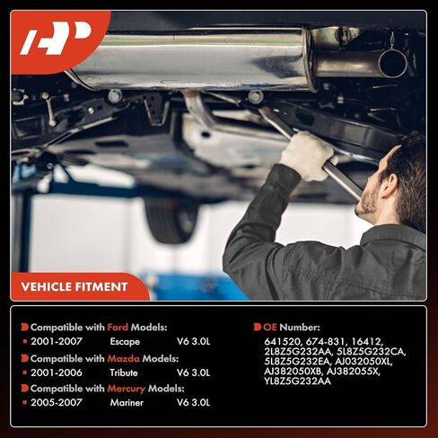 مجموعة محول تحفيزية من مشعب العادم الخلفي A-premium متوافق مع Ford Escape 2001-2008 & Mazda Tribut in Saudi Arabia