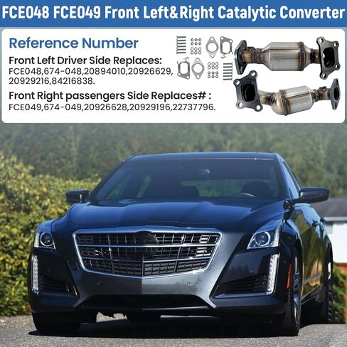 FCE048 FCE049 الأمامي اليسار واليمين المحول الحفاز مجموعة من أجل Chevy Impala 3.6L V6 2014-2019 ، ل Cadillac XTS 3.6L V6 2014-2019 Bank 1 & 2 استبدال 674-048 674-049 (COMPAINT) in Saudi Arabia