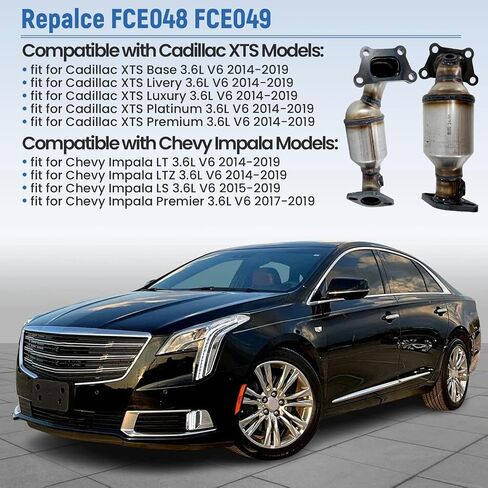 FCE048 FCE049 الأمامي اليسار واليمين المحول الحفاز مجموعة من أجل Chevy Impala 3.6L V6 2014-2019 ، ل Cadillac XTS 3.6L V6 2014-2019 Bank 1 & 2 استبدال 674-048 674-049 (COMPAINT) in Saudi Arabia