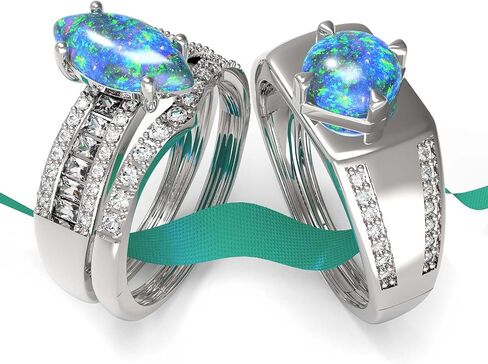 TWO RINGS Wedding Ring Sets His And Hers Promise Ring Couples Bridal Sets Women S925 Sterling Silve Moissanite Man Wedding Bands in Saudi Arabia