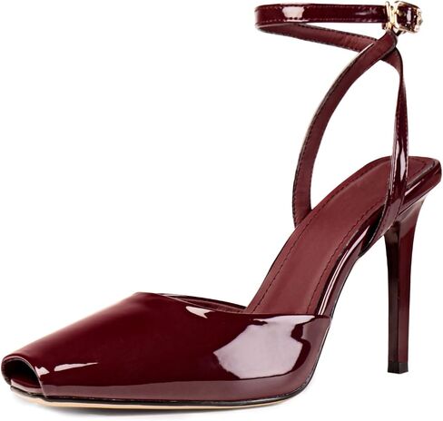 UBWDU Womens Peep Toe Heels Square Open Toe Ankle Strap Stiletto High Heel Sandals Dress Party Fashion Shoes in Saudi Arabia