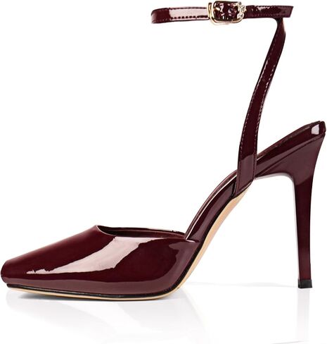 UBWDU Womens Peep Toe Heels Square Open Toe Ankle Strap Stiletto High Heel Sandals Dress Party Fashion Shoes in Saudi Arabia