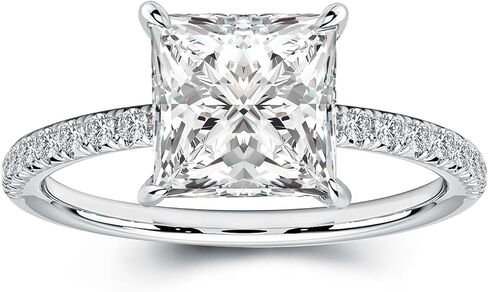 RODIFFY 2/3 Carat Princess Cut Moissanite Engagement Ring for Women, Lab-Created D Color VVS1 S925 Silver Solitaire Ring, Classic Bridal Jewelry Gift in Saudi Arabia