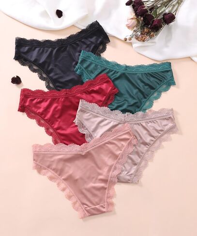 Cheeky Panties for Women Sexy Womens Lace Underwear Seamless Satin Panties Ladies No Show Breathable Hipster Panty in Saudi Arabia