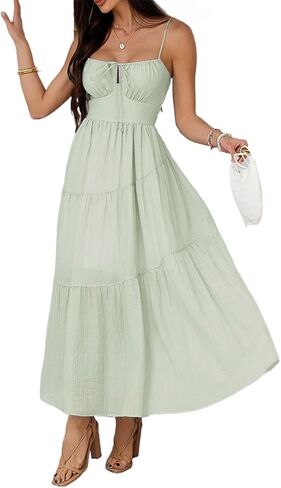 Summer Spring Dresses for Women 2025 Corset Spaghetti Strap Flowy Maxi Dress Vacation Beach Wedding Guest Outfits in Saudi Arabia
