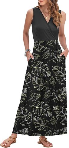 فستان ماكسي للسيدات في أوسيلي 2025 الصيف غير الرسمي بلا أكمام Sundress v in Saudi Arabia