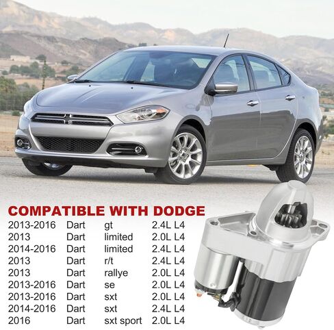 بداية متوافقة مع Dodge Dart 2013-2016 2.0L 2.4L L4 12V 1.4KW CW 10 Starter Starter استبدال# 56029681AA ، M000T39072 ، M0T39072 in Saudi Arabia