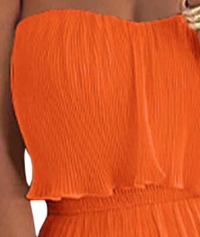 Sexyshine Women's Tube Top Ruffled Tiered Maxi Dress Sleeveless Backless Bodycon Smocked Shirred Party Holiday Long Dress in Saudi Arabia