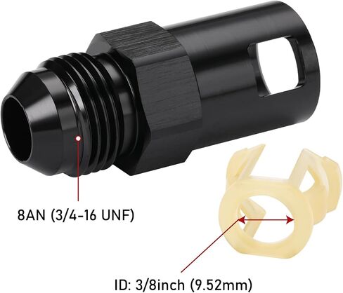 8AN Male to 3/8" SAE Quick Disconnect Female Push On EFI Fuel Fitting Adapter Aluminum Black in Saudi Arabia