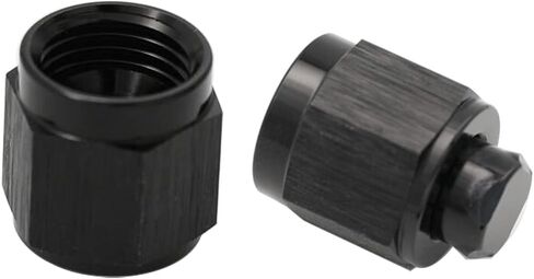 Aluminum 3AN Female Flare Cap Block Off Plug Fitting Adapter Black in Saudi Arabia