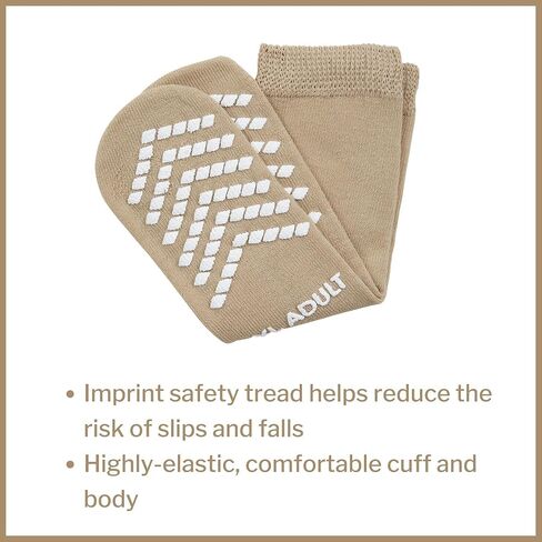 جوارب McKesson Slipper [48 زوجًا] ، جوارب مستشفى قبضة غير قابلة للانزلاق ، حجم XL ، حجم الحذاء البالغ من 7.5 إلى 10 ، شبشب ممسك للرجال والنساء ، تان ، فقي واحد ، ناعم ومضاد للانتعاش ، in Saudi Arabia