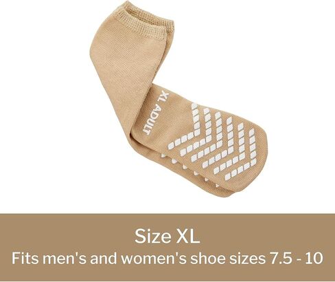 جوارب McKesson Slipper [48 زوجًا] ، جوارب مستشفى قبضة غير قابلة للانزلاق ، حجم XL ، حجم الحذاء البالغ من 7.5 إلى 10 ، شبشب ممسك للرجال والنساء ، تان ، فقي واحد ، ناعم ومضاد للانتعاش ، in Saudi Arabia
