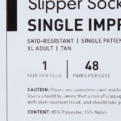 جوارب McKesson Slipper [48 زوجًا] ، جوارب مستشفى قبضة غير قابلة للانزلاق ، حجم XL ، حجم الحذاء البالغ من 7.5 إلى 10 ، شبشب ممسك للرجال والنساء ، تان ، فقي واحد ، ناعم ومضاد للانتعاش ، in Saudi Arabia