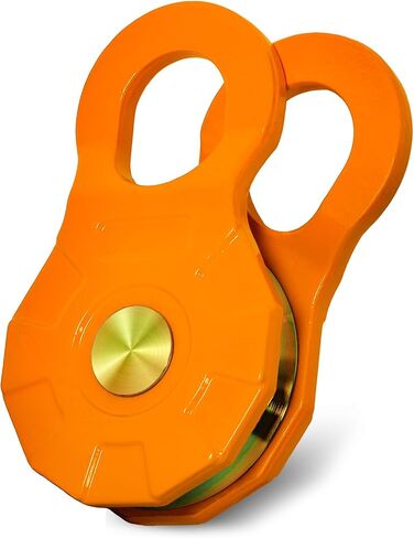ATV/UTV Winch Snatch Block - Heavy Duty 24000LBS (12T) Recovery Pulley, Powder Coated Carbon Steel, Compatible with Synthetic Rope & Steel Cable, for Off-Road, Truck, Side by Side, Orange in Saudi Arabia