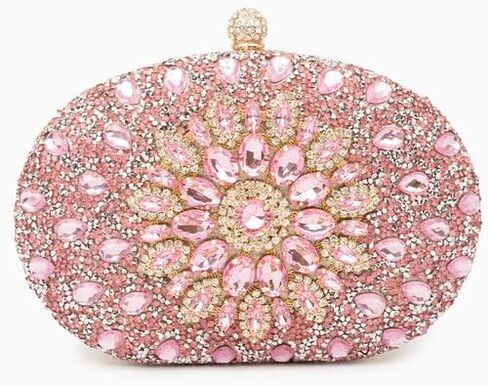 Colette Elegant Diamond Encrusted Blue Evening Clutch Bag Sparkly Purse Bride Wedding Bag in Saudi Arabia