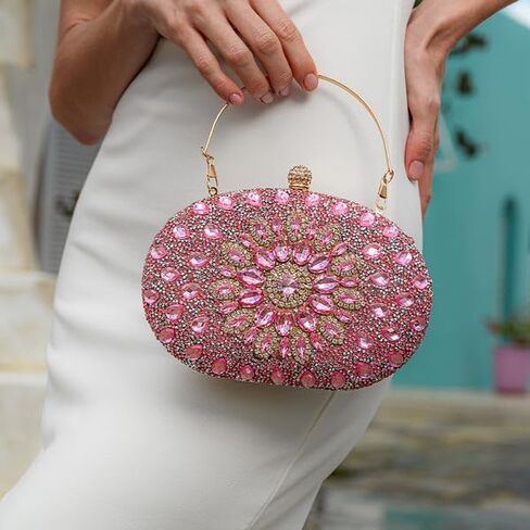 Colette Elegant Diamond Encrusted Blue Evening Clutch Bag Sparkly Purse Bride Wedding Bag in Saudi Arabia