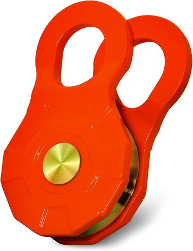 ATV/UTV Winch Snatch Block - Heavy Duty 24000LBS (12T) Recovery Pulley, Powder Coated Carbon Steel, Compatible with Synthetic Rope & Steel Cable, for Off-Road, Truck, Side by Side, Orange in Saudi Arabia