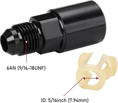 8AN Male to 3/8" SAE Quick Disconnect Female Push On EFI Fuel Fitting Adapter Aluminum Black in Saudi Arabia
