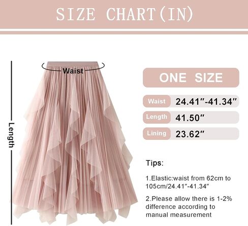 Women's Tulle Skirt Formal Asymmetrical Ruffle Midi Skirts Elastic High Waist Fairy Skirt 2025 Fashion A-line Skirts in Saudi Arabia