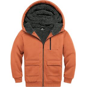 هوديي فريك للأولاد فريك سترة zip up شيربا المبطن في سن المراهقة وبلوزات مع جيب الجيب in Kuwait