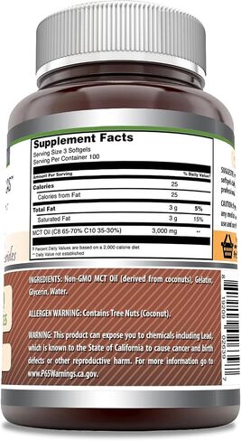 Amazing Formulas MCT Oil Supplement | 1000 Mg per Serving | 150 Softgels | Non-GMO | Gluten-Free | Made in USA in Saudi Arabia