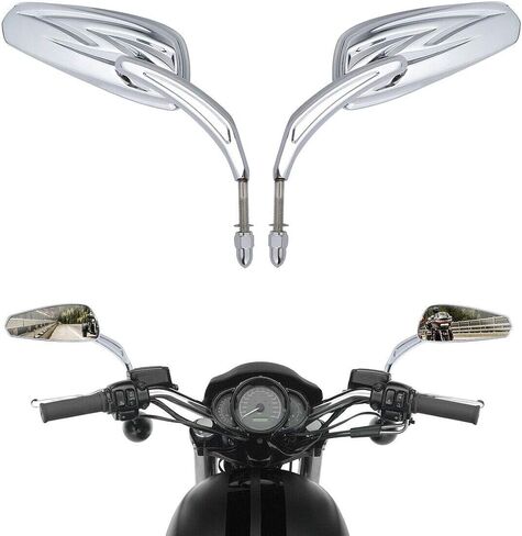 دراجة نارية TCMT 8 ملم المرايا الخلفية المناسبة ل Harley Sportster XL1200 883 Softail Fat Bob Street Bob Rider Road Road Road Glide Glide Glide Electra Glide in Kuwait