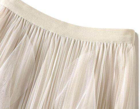 Women's Tulle Skirt Formal Asymmetrical Ruffle Midi Skirts Elastic High Waist Fairy Skirt 2025 Fashion A-line Skirts in Saudi Arabia