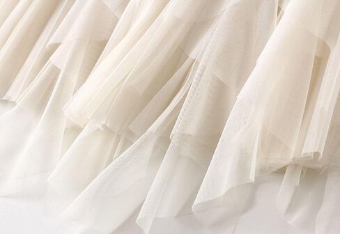 Women's Tulle Skirt Formal Asymmetrical Ruffle Midi Skirts Elastic High Waist Fairy Skirt 2025 Fashion A-line Skirts in Saudi Arabia