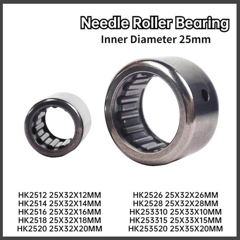 2PCS Inner Diameter 25mm Needle Roller Bearing HK253310 253315 253520 2520 2512 2514 2516 2526 2525 HK2538 2518(HK2516) in Saudi Arabia