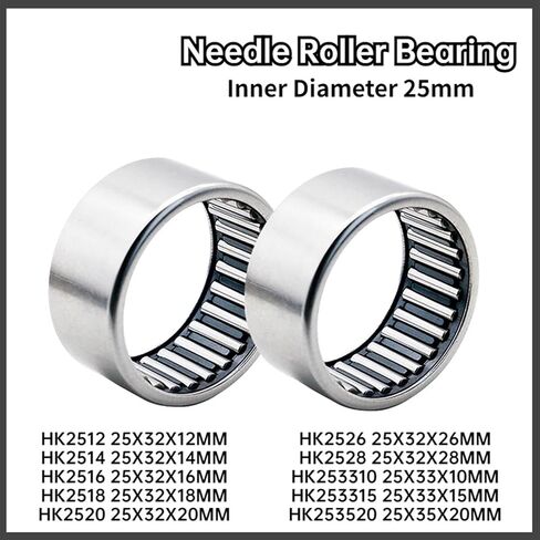 2PCS Inner Diameter 25mm Needle Roller Bearing HK253310 253315 253520 2520 2512 2514 2516 2526 2525 HK2538 2518(HK2516) in Saudi Arabia