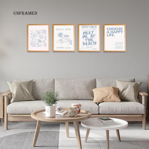 BearCake Coastal Summer Beach Surfing Wall Art Set of 4, Surf Room Decor, Beachy Room Decor Aesthetic, Coastal Wall Decor, Nautical Wall Art Decor, Coastal Beach House Decor, 8x10 Inches in Kuwait