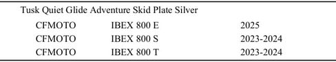 Tusk Quiet Glide Adventure Skid Plate Aluminum with UHMW Armor Silver Compatible with CF Moto Ibex 800 E/S/T 2023-2025 (Silver) in Saudi Arabia