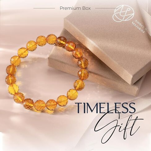 Premium Baltic Amber Bracelet for Women & Men – Handmade Beaded Stretch Bracelet in Saudi Arabia