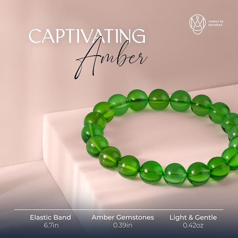 Premium Baltic Amber Bracelet for Women & Men – Handmade Beaded Stretch Bracelet in Saudi Arabia