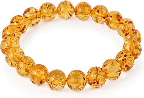 Premium Baltic Amber Bracelet for Women & Men – Handmade Beaded Stretch Bracelet in Saudi Arabia