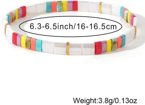Summer Candy Colorful Tila Flat Seed Beads Stretch Strand Bracelets for Women Trendy Unique Friendship Handmade Mixed Square Beaded Link Stackable Summer Jewelry Gifts in Saudi Arabia